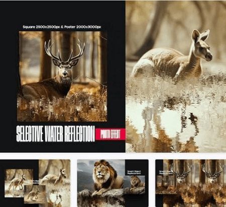 Selective Water Reflection Square And Poster Effect - KDGLBD7