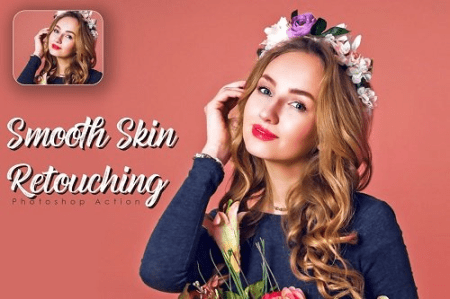 Smooth Skin Retouching Action - 91609871