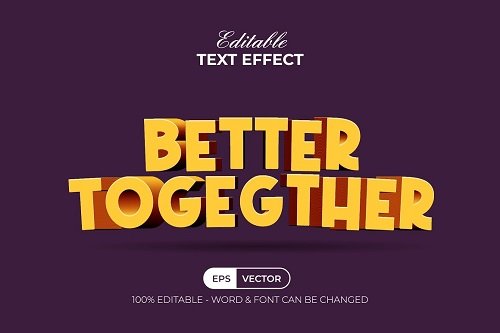 3d Text Effect Yellow Curved Style – 91898730