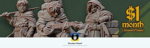 Drunken Dwarf – Collection 3d Printable Miniatures 2021 2023
