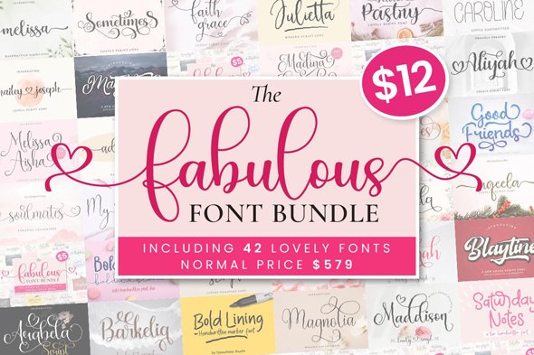 The Fabulous Font Bundle – 42 Premium Fonts