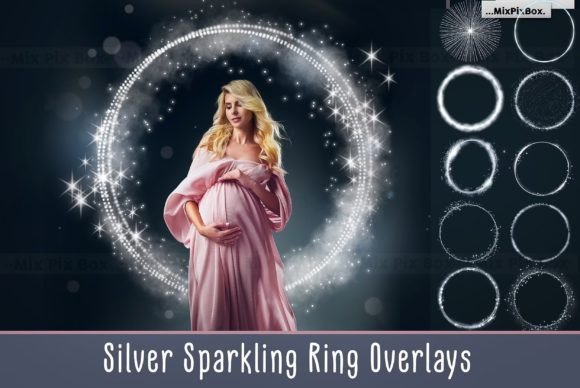 Silver Sparkling Ring Overlays – 92144662