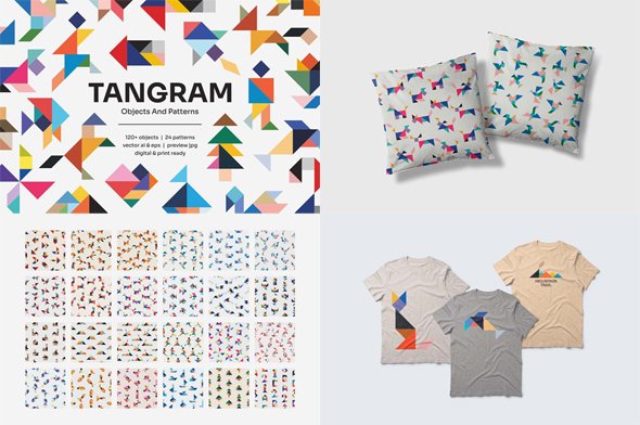 Tangram – Objects & Patterns – Vector Design Templates