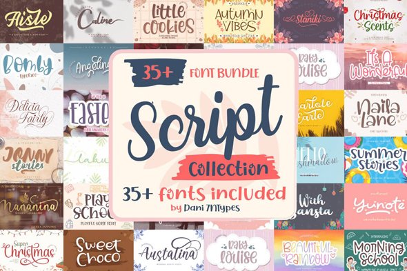 Script Collection Font Bundle – 36 Premium Fonts