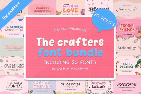 The Crafters Font Bundle – 20 Premium Fonts