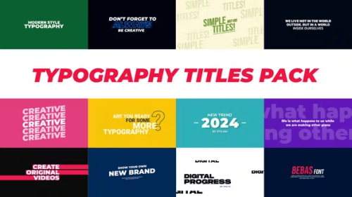 Videohive – Typography Titles Pack Ae 51555894