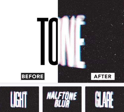 Halftone Blur Text Effect – Qdltmh2