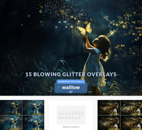 Blowing Glitter Gold Bokeh Transparent Png Overlay – Nd3kc3u
