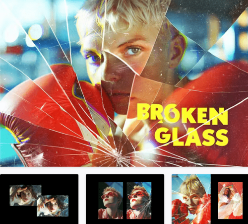 Smashed Glass Pieces Photo Effect – 113923964
