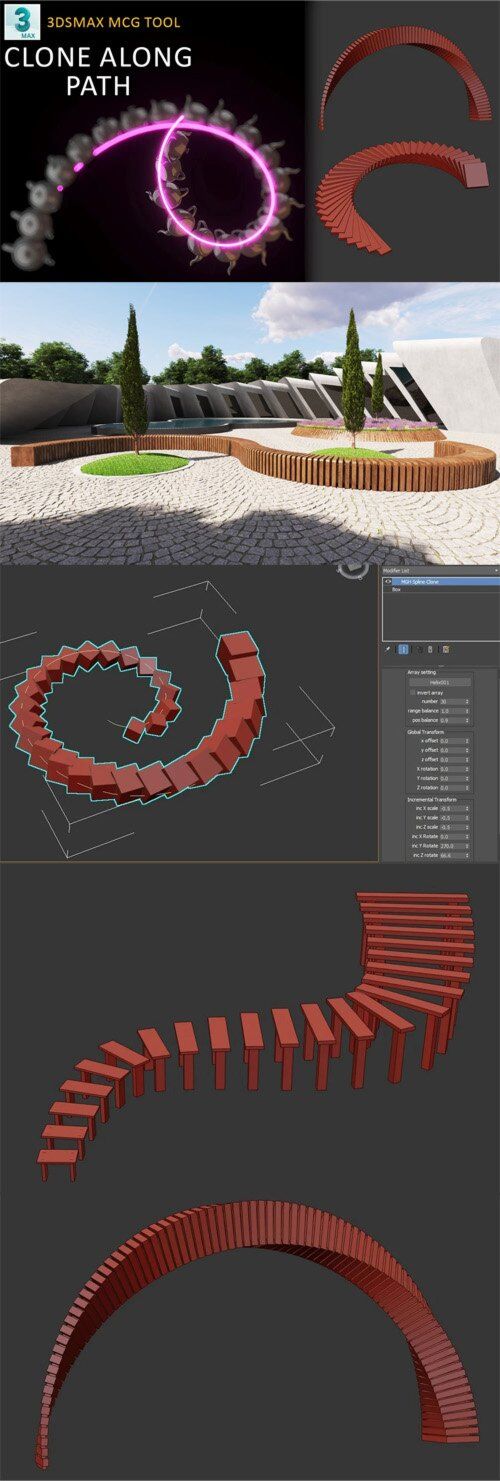 Clone Along Path – 3dsmax Mcg Script
