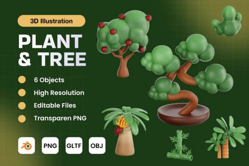 EE - Plant And Tree 3D Icon Pack M3D63SH