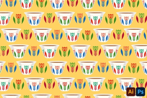EE - Lebanese Arabic Coffee Cup Pattern GL8L95A