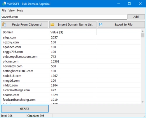 VovSoft Bulk Domain Appraisal 3.6 VovSoft Bulk Domain Appraisal 3.6