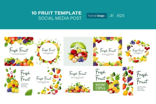 EE - Set Fruit Illustration XJMKX4F